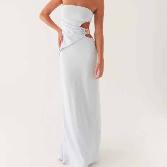 Peppermayo Pale Blue Cut Out Maxi Dress - Picture 4 of 8